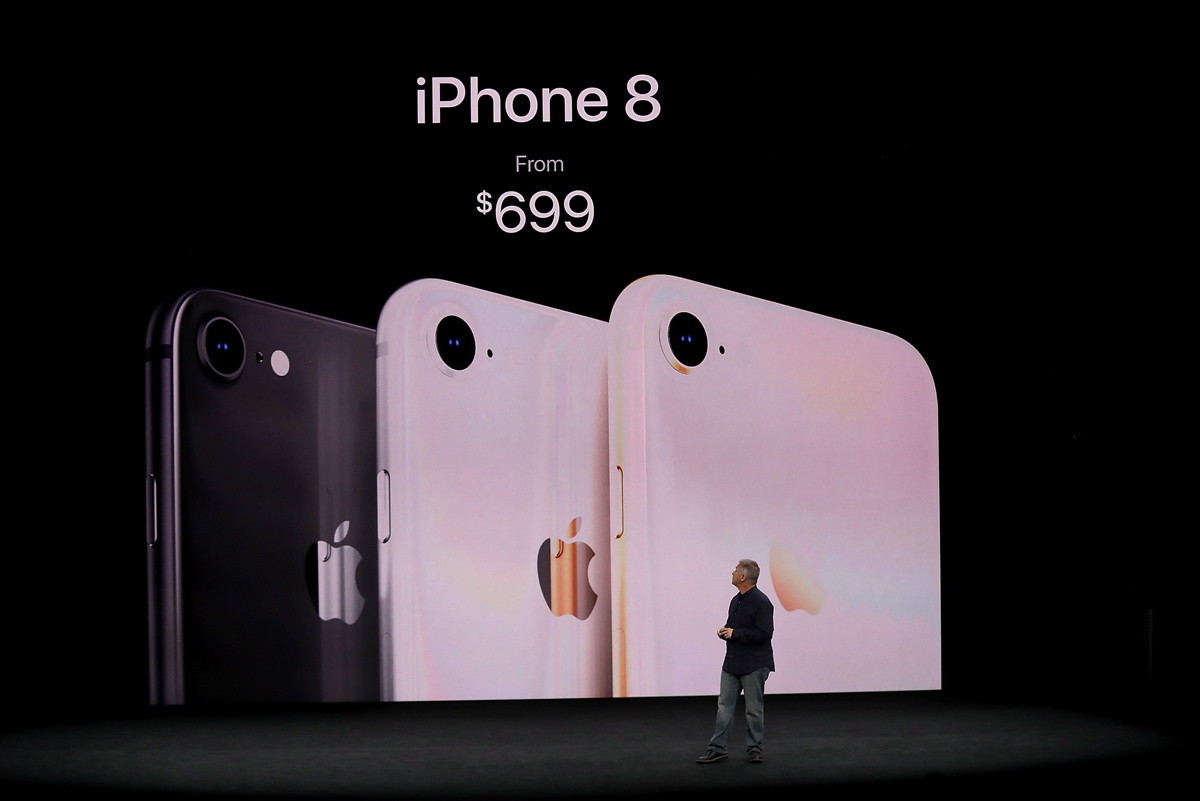 The iPhone 8 and 8Plus were also announced at Tuesday's event. The iPhone 8 will also feature an all glass design, protected by an aerospace-grade aluminum band. Like the iPhone X, wireless charging is possible because of the glass back.