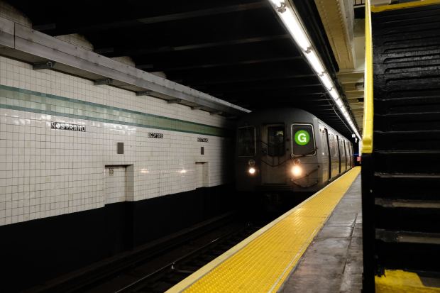 A dozen 80s-vintage R68 trains - slated to be phased out of the system in the next five years - were put into service on the G line Saturday, Jan. 4, 2025 as a mysterious track problem is wearing out the wheels on more modern cars elsewhere in the system. (Evan Simko-Bednarski / New York Daily News)