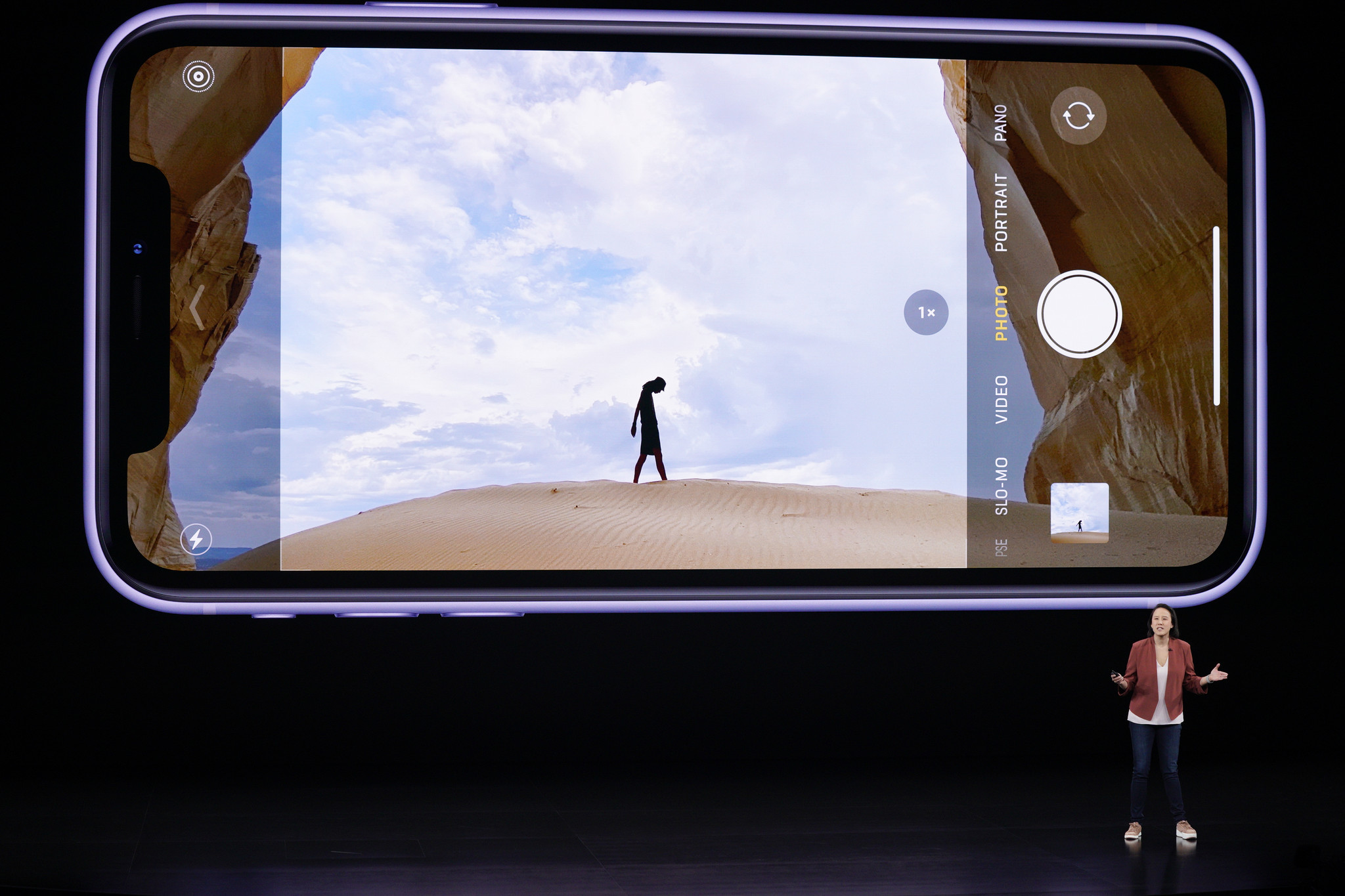 Kaiann Drance, Apple's Senior Director of Product Marketing for the iPhone, speaks onstage during the annual Apple Event, on Sept. 10, 2019 in Cupertino, Calif.