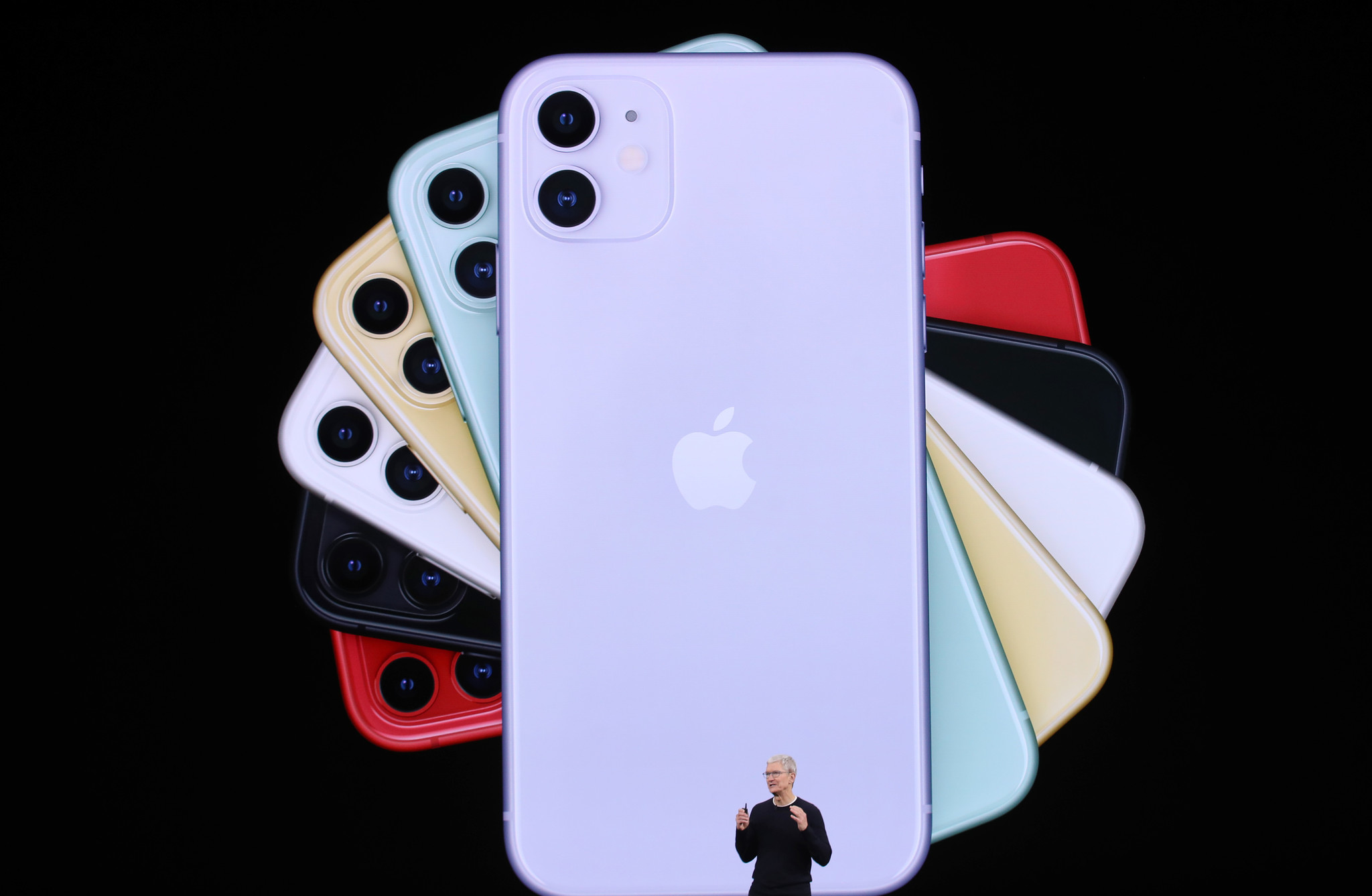Apple introduced the newest iPhone, the iPhone 11, at their annual Apple Event presentation on Sept. 10, 2019, held in the company campus in Cupertino, Calif. Apple CEO Tim Cook announced on Tuesday that pricing for the iPhone 11 will start at $699. The new model, a glass design with a 6.1-inch Liquid Retina display, will come with two cameras located on the back - one of which comes with 2x optical zoom - a Night Mode feature, and come in six colors: purple, green, yellow, white, black and red.