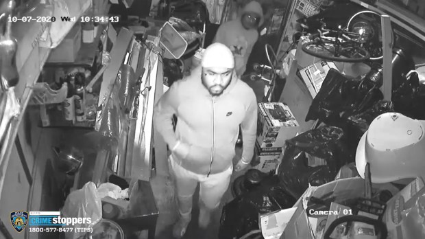 Charles Powell is seen on video surveillance entering a gambling den at 181 Hegeman Ave. in Brooklyn on Oct. 7, 2020. (NYPD) 