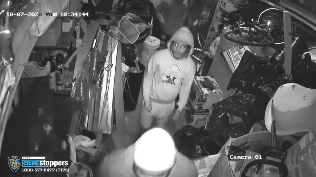 Brian Castro is seen on video surveillance entering a gambling den at 181 Hegeman Ave. in Brooklyn on Oct. 7, 2020. (NYPD) 
