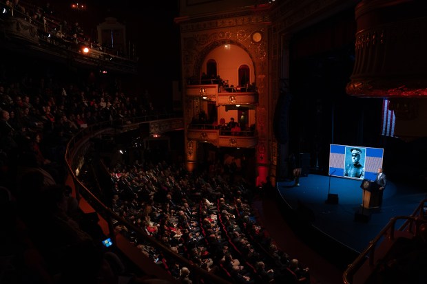 Mayor Eric Adams delivers the state of the city address at the Apollo Theatre Thursday, Jan. 9, 2025 in Manhattan, New York. (Barry Williams/ New York Daily News)