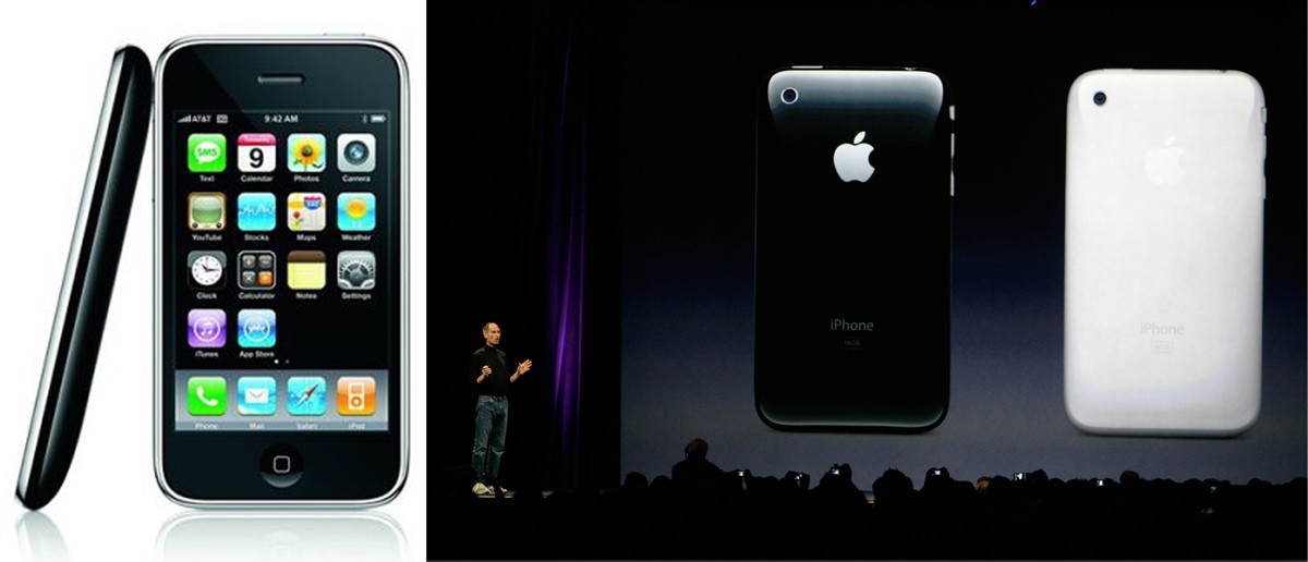 One year later, Apple CEO Steve Jobs was at it again, this time with the faster, sleeker iPhone 3G. On June 9, 2008, Jobs announced a phone that was thinner, featured a plastic back and came in black and white. The biggest news was the launch of the App Store that allowed users to access a multitude of applications, not just the ones the phone came with as in the original iPhone.